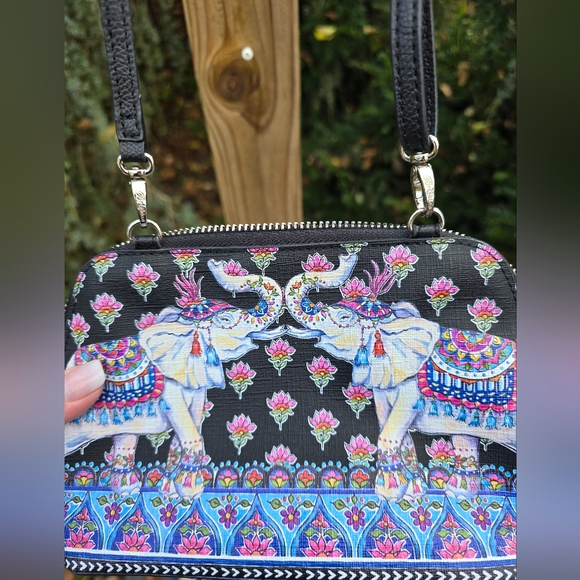 Brighton Mini Colorful Elephant Print Women's Crossbody Bag - Picture 10 of 10